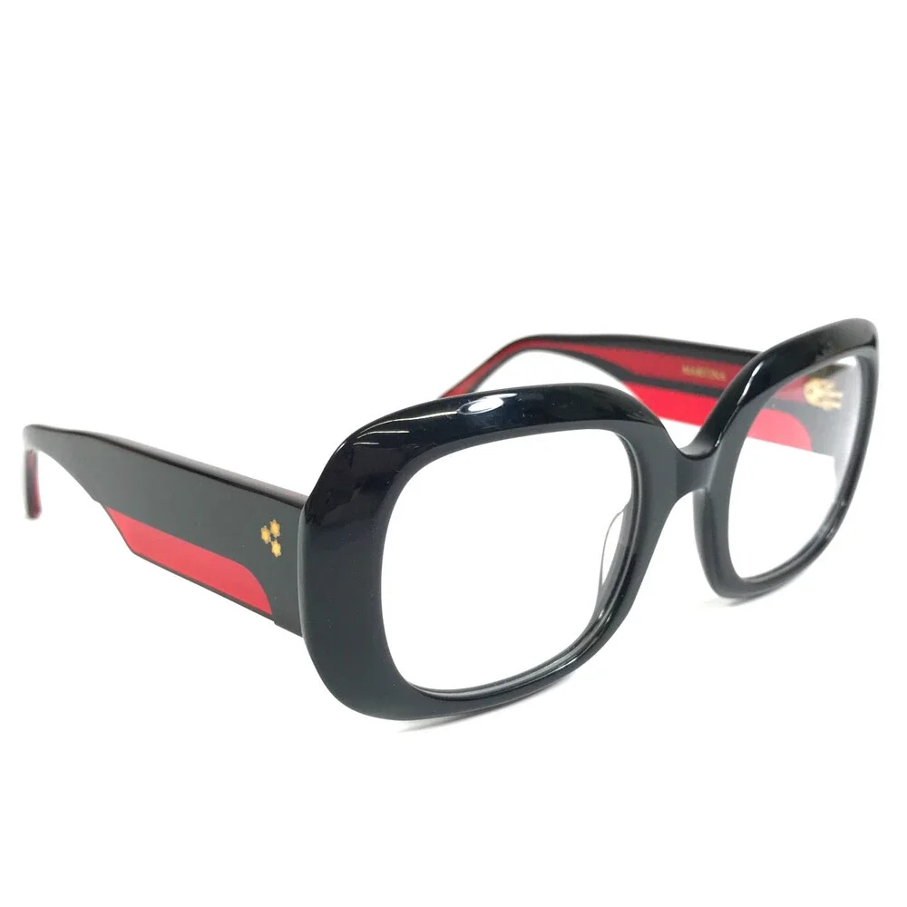 Alfred Kerbs Eyeglasses Frames MARTINA BK Black Red Square Full Rim 53-23-140